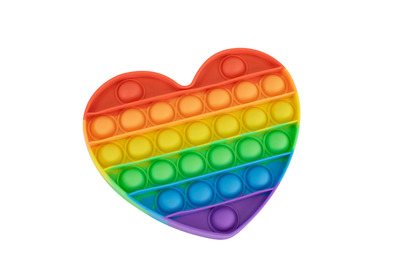 Herzform, Fingerspiele, Pop-it, Ringe, Rainbow