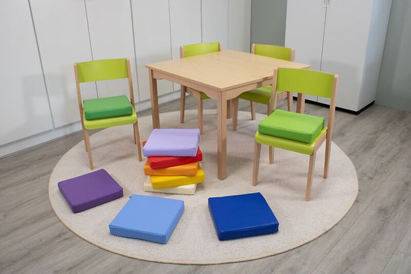KITAEINKAUF Sitzkissen-Set, Kunstleder, Unifarben, 5 cm Höhe, 10 Stück