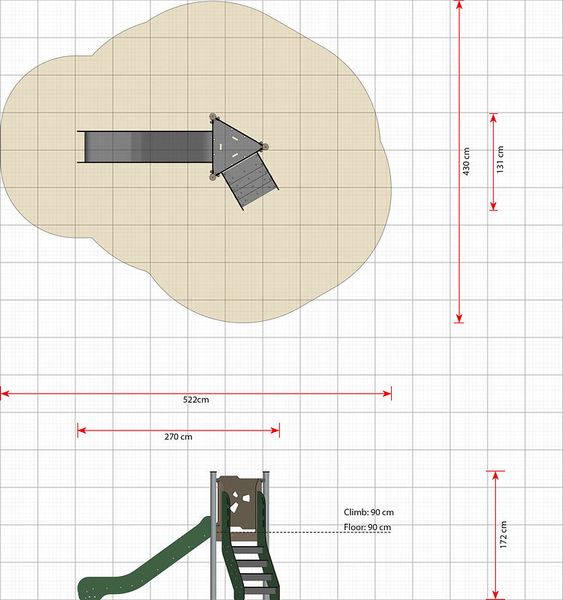 Rutsche Bard, Fallhöhe 90 cm Rutsche Bard, Fallhöhe 90 cm