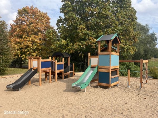 spielplatz, sand, rutschen, holzstruktur, klettergerüst