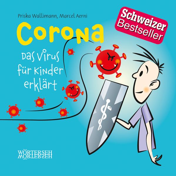Kinderbuch, Coronavirus, Schutzschild, Medizinisch, Cartoon