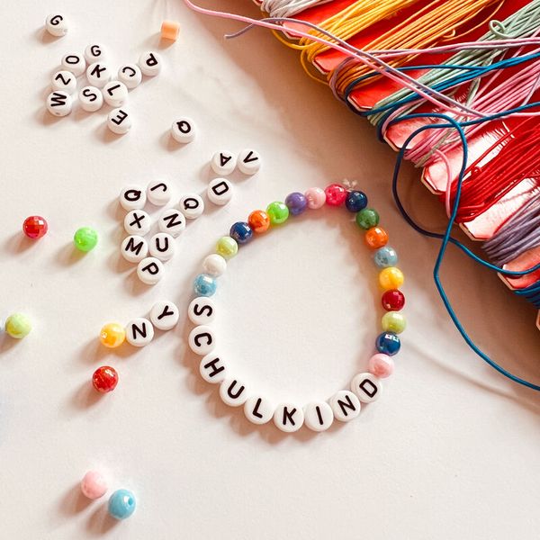 Armband, Perlen, Multicolor, Schnur, Alphabetperlen