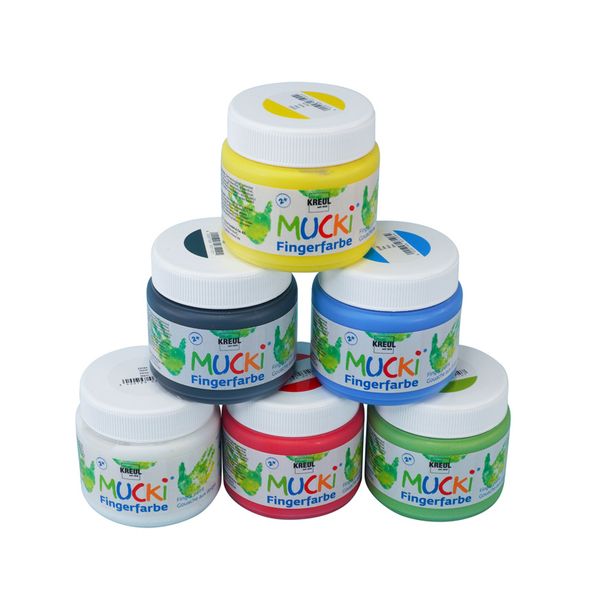 MUCKI Fingerfarbe, 6x150ml, 6 Farben  MUCKI Fingerfarbe, 6x150ml, 6 Farben