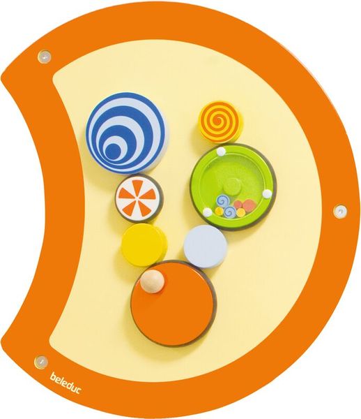 Wandspielobjekt Raupe Kreisel, 45 x 48 cm, ab 3 Jahre Wandspielobjekt Raupe Kreisel, 45 x 48 cm, ab 3 Jahre