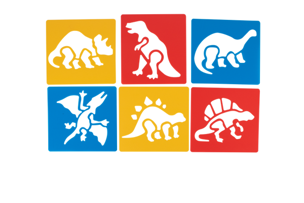 Schablonen Dinos, 6 Stück 