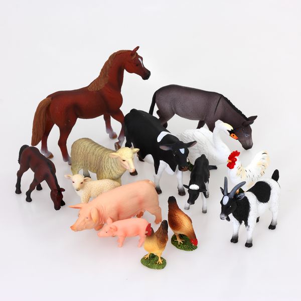 BETZOLD Bauernhof-Tiere, 14-teiliges Set, Größe 4 - 13 cm