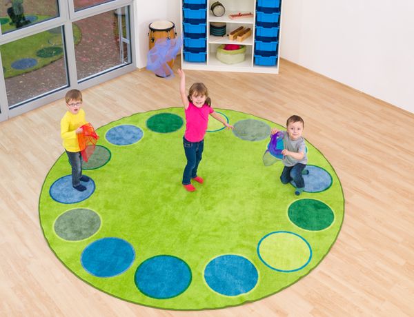 BETZOLD Riesen-Rundteppich - Dots, rund, Ø 300 cm, Oberseite 100% Nylon