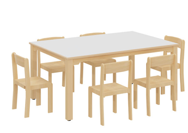 Holztisch, Kindertisch, 4 Stühle, Holzstuhl, naturholz