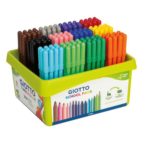 GIOTTO Fasermaler, Turbo Color, in 12 Farben sortiert, 144 Stück im Aufsteller