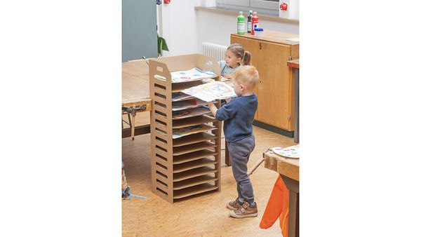 BETZOLD Bildertrocknungsregal DIN A3, Pappe, mit 14 Ablagen