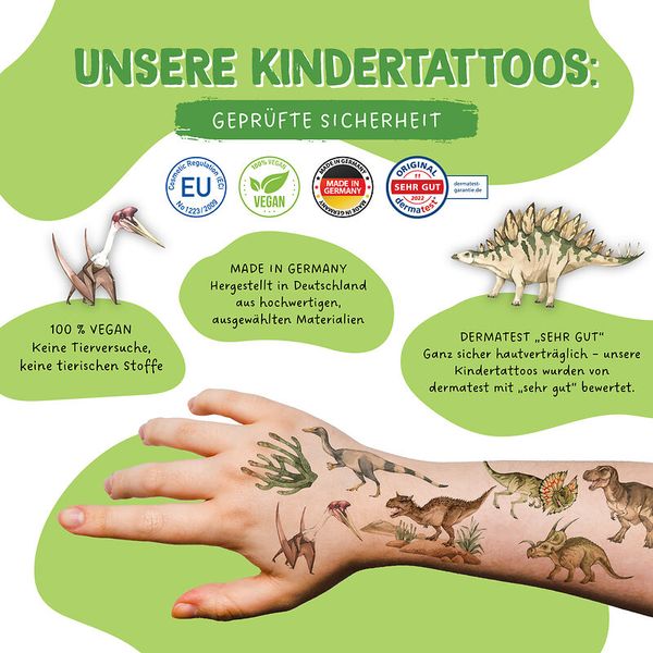 100 Kindertattoos zum Aufkleben – Welt der Dinos (SONDERANGEBOT)