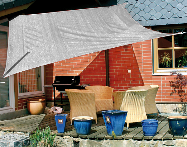 Terrassen-Setup, Sonnenschutz, Gartenmöbel, Sonnensegel, Outdoor-Dekoration