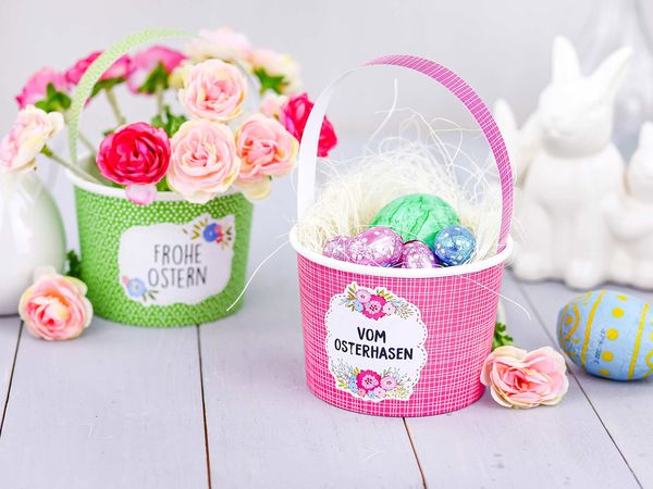 Osterbecher mit Henkel, 6 Stück, bunt - Bastelset (SONDERANGEBOT) Osterbecher mit Henkel, 6 Stück, bunt - Bastelset (SONDERANGEBOT)