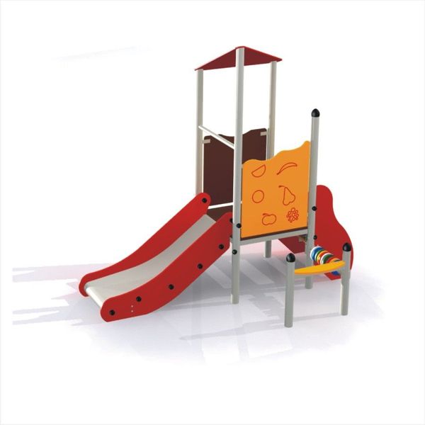 Klettergerät, Rutsche, Sandkasten, Kinder-Spielset, Holz/Metall-Konstruktion