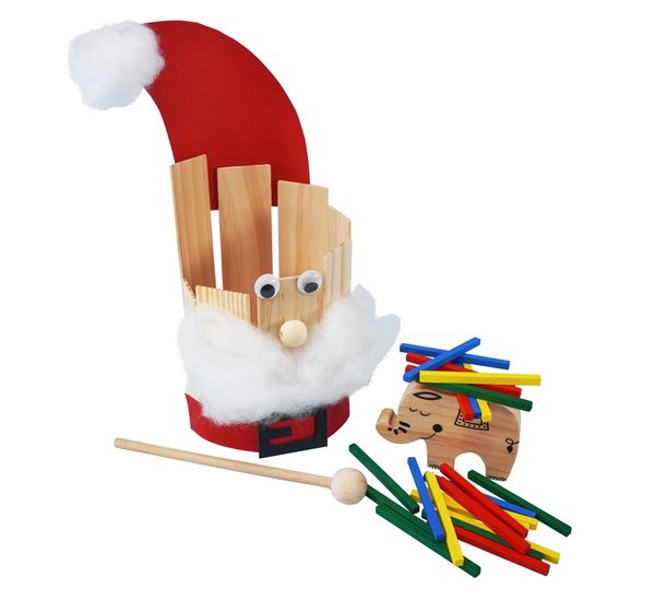 Weihnachtsfigur, Sankt Nikolaus, Bastelset, Filz/Holzmaterial, Knobelspielzeug