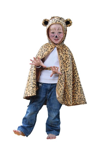 Kostüm, Leopard, Cape, Hut, Bärchen-Ohren