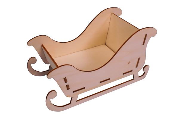 Schlitten, Holzschlitten, Holzmodell, Miniatur, Skizhalten