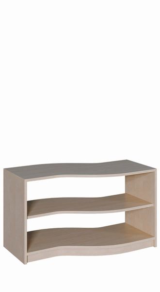 evor shelf, curved shelf, wooden shelf, three shelf, unit furniture
