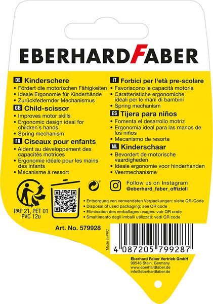 Kinderschere Mini-Kids für Rechts- und Linkshänder in Rot oder Pink, ab 3 Jahre