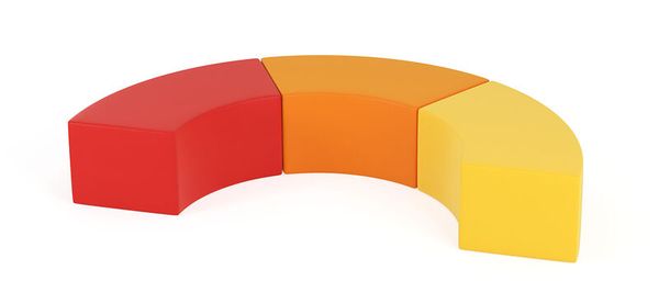 KITAEINKAUF Sitzpouf Bogen, 3-teilig, Sitzhöhe & Farbkombination wählbar