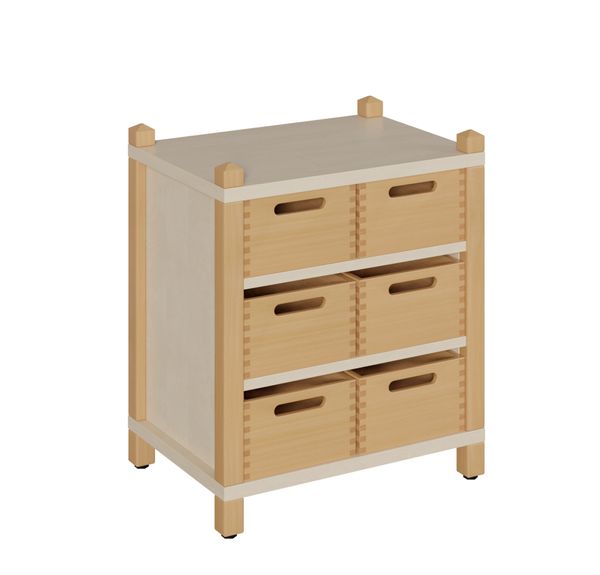 Kastenkommode, Holzverband, Schubladenkasten, Aufbewahrungsmöbel, Naturholz