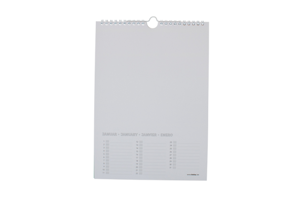 FOLIA Bastel-Dauerkalender, DIN A4, weiß, 12 Monatsseiten, 1 St.