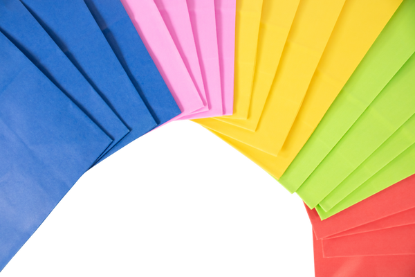 colored paper, construction paper, multicolor, color palette, folded sheets