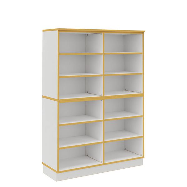 DECOR Schlafraum 2 Matratzenregale für je 5 Matten, 10 Bodenmatratzen  und 1 breites, halbhohes Regal