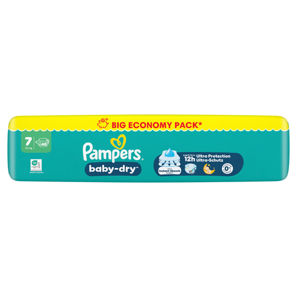 PAMPERS Baby Dry Windeln Größe 7 Extra Large 15+ kg, Packungsgröße wählbar
