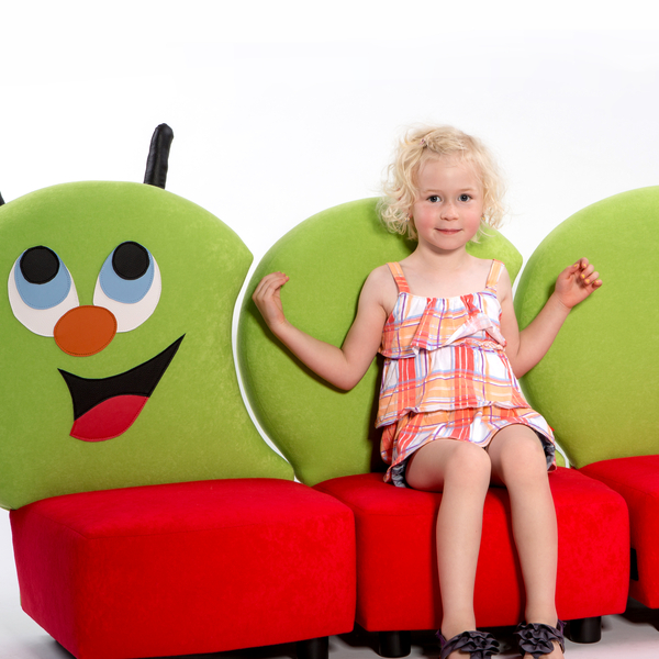 Kindersofa Raupe 3-teilig, Sitzhöhe 25 cm