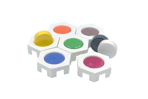 Tempera-Palette hexagonal für 44 mm Blöcke, 12 Stück Tempera-Palette hexagonal für 44 mm Blöcke, 12 Stück