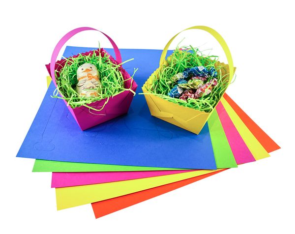 Geschenkkörbchen aus Fotokarton, 10 Stück, farbig sortiert Geschenkkörbchen aus Fotokarton, 10 Stück, farbig sortiert