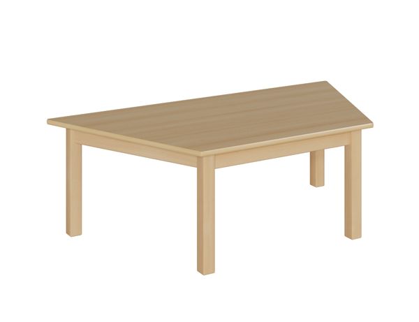 Trapeztisch, 120x60 cm, Dekor Buche, Zarge, Tischbeine aus Holz