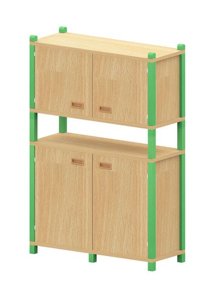 BasicPlus Stollenhochschrank, mit einer Doppeltür unten und oben 