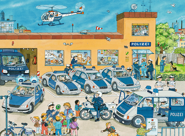 RAVENSBURGER XXL Kinderpuzzle - Polizeirevier, 100 XXL-Teile, ab 6 Jahre