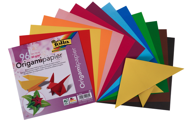 FOLIA Origamipapier, Einfarbig Uni, 19x19 cm, 96 Blatt