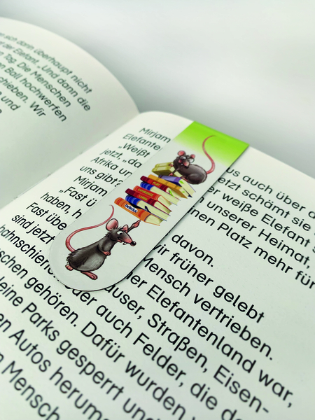 Mouse bookmark, Book bookmark, Colorful bookmark, Cartoon mouse, Ribbon bookmark