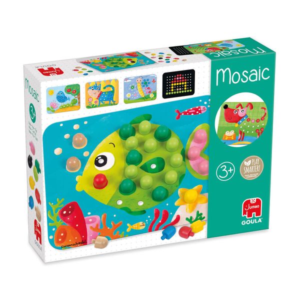 GOULA Mosaik Steckspiel mit 5 Vorlagen, ab 3 Jahre