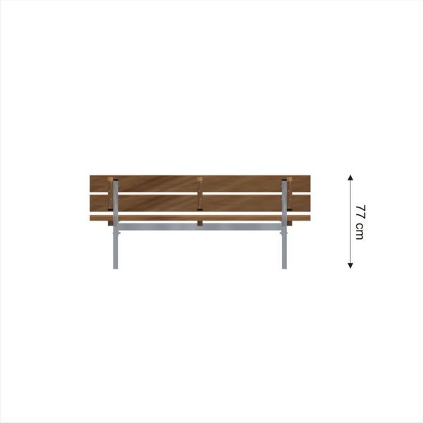 Bankettbank, Holzbank, Metallgestell, 72 cm Höhe, Holzlatten