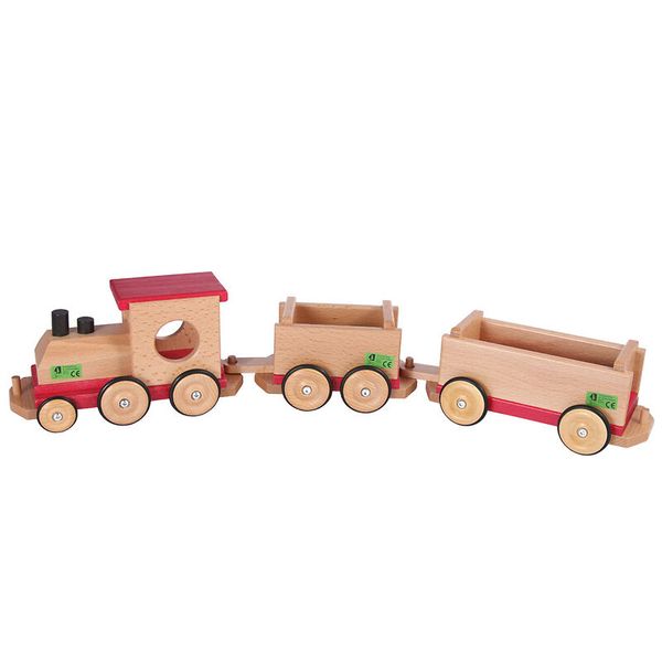 Holzwagen, Spielzeugzug, Holzspielzeug, Wagenanhänger, Holztransport
