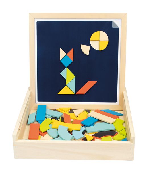 Puzzle, Holz, Geometrisch, Bunt, Set