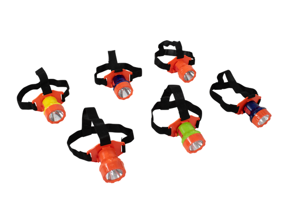 LED-Lampe, Kopfleuchte, Stirnlampe, Knopflicht, Beleuchtungstechnik