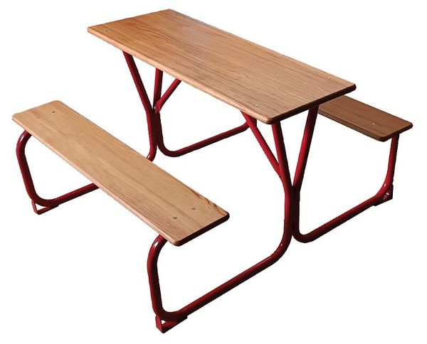 Schulbank, Schülertisch, Holztisch, Metalltisch, Pausenbank