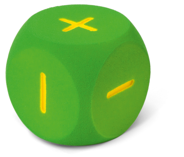 Würfel, Gummi, Grün, X-Markierung, Klarer Augenblick