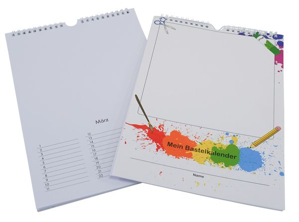 ELVIRAS Bastelkalender, DIN A4, 12 Monatsseiten, 10 Stück
