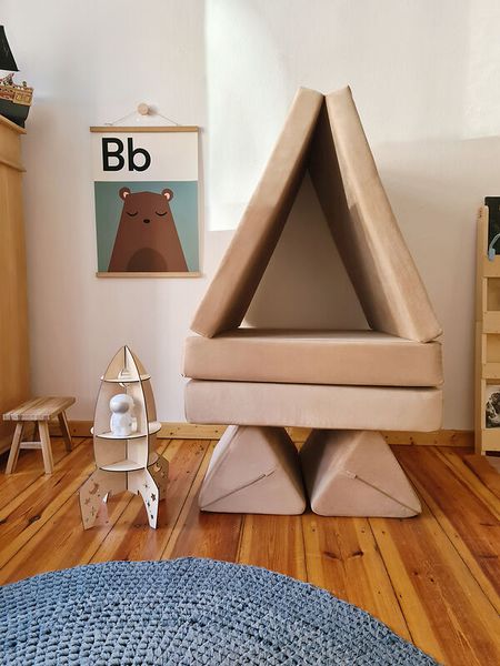 Sitzsäcke, Kissenwürfel, Dreiecksatz, Kinderzimmer, Playroom-Setup
