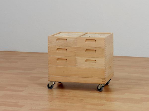 Holzkiste, Holzkisten, Mobiler Wagen, Lagerboxen, Holzstapel