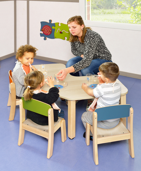 MATHOU Tisch-Stuhl-Kombination, L-förmig - 6 Stühle, 2 Tische, 10 Jahre Garantie