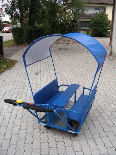 Fahrradanhänger, blaue Farbe, Schutzhülle/Canopy, Sitzbank, anhänger ohne Pedale