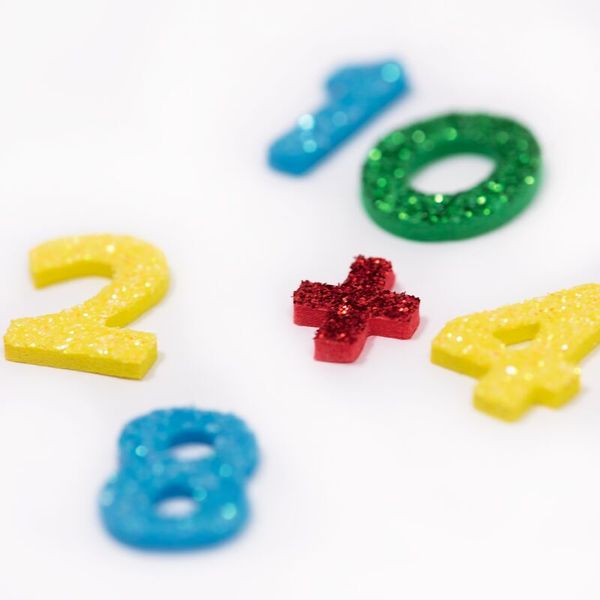 Moosgummi Glitter-Zahlen, 100 Stück